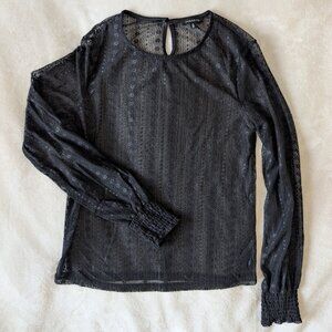 3/$30 Dynamite black lace style long sleeve blouse